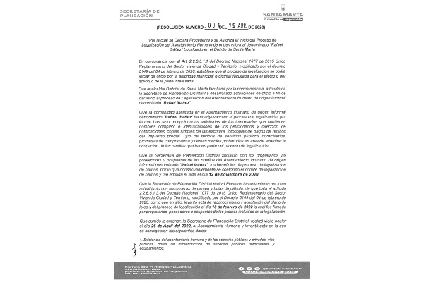 Esta decisión se encuentra contenida en las Resoluciones 028, 029, 030 y 031 del 19 de abril de 2023. Una Leyenda para las fotos.