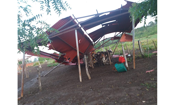 Aspecto de las afectaciones generadas por la tormenta trópical que azotó este martes al municipio de Ariguaní. 