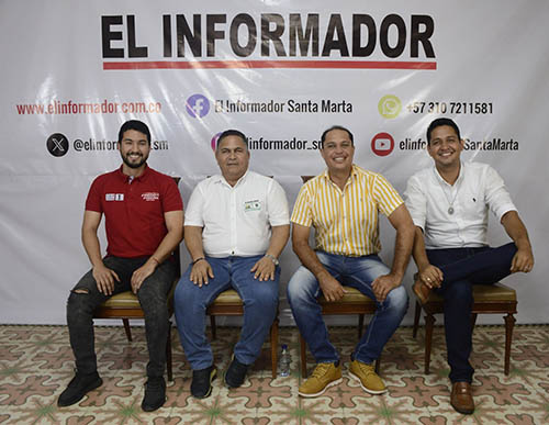 Los aspirantes al Concejo Distrital de Santa Marta, Freddy Pinzón, Julio Lacouture, Julio Lobo  Hernández y Elías Torres.