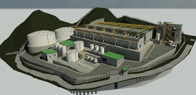 Render de la planta de tratamiento de agua El Curval