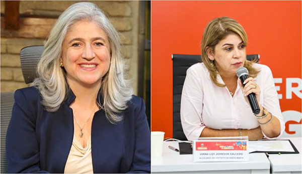 Catalina Velasco, Ministra de Vivienda y Virna Johnson, Alcaldesa de Santa Marta.