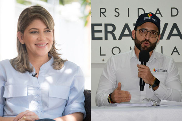 En la gráfica Virna Johnson, exalcaldesa de Santa Marta y Carlos Zuluaga Pardo, Vicecontralor en funciones de Contralor General.