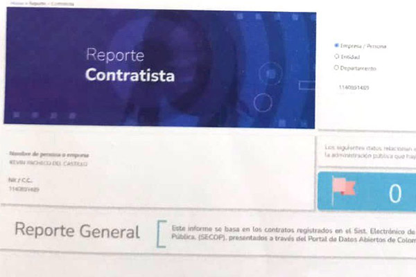Pantallazo del Sistema Electrónico para la Contratación Pública que señala sin contratación. Pantallazo del Sistema Electrónico para la Contratación Pública que señala sin contratación.