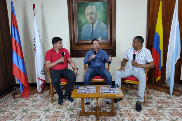 Coronel en retiro Gustavo Berdugo Garavito, secretario de Seguridad y Convivencia de Santa Marta en entrevista con Mauris González Fajardo y Luis Saumeth, periodistas de EL INFORMADOR.