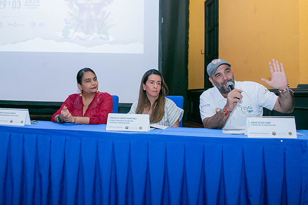 Angélica Cortés, coordinadora de la Feria Internacional del Libro, las Artes y la Cultura de Santa Marta; Jorge Elías Caro, vicerrector de Investigación de la Universidad del Magdalena; Ibeth Rocío Noriega Herazo, directora de Proyección Cultural. Angélica Cortés, coordinadora de la Feria Internacional del Libro, las Artes y la Cultura de Santa Marta; Jorge Elías Caro, vicerrector de Investigación de la Universidad del Magdalena; Ibeth Rocío Noriega Herazo, directora de Proyección Cultural.