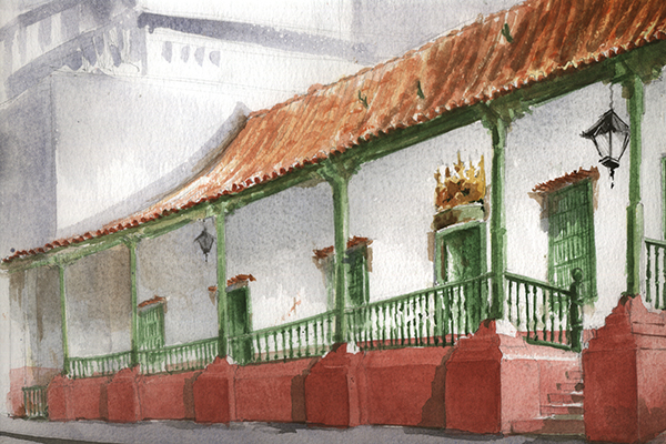 Casa Alzamora Rodríguez, construcción con el estilo colonial. 
