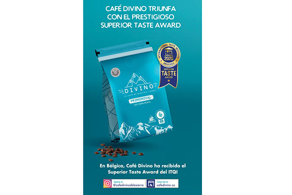 Directo de la Sierra Nevada de Santa Marta, Café Divino, recibió Medalla Superior Taste 2025 del International Taste Institute en Bruselas, Bélgica.