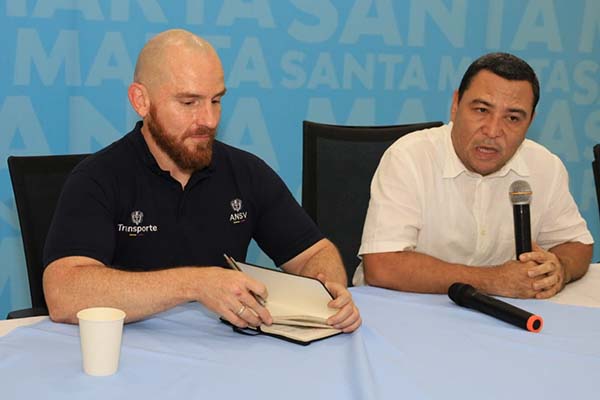 Darío Rincón Jaramillo, director de Comportamiento de la Agencia Nacional de Seguridad Vial y Fidel Castro, secretario de Movilidad del Distrito. 
