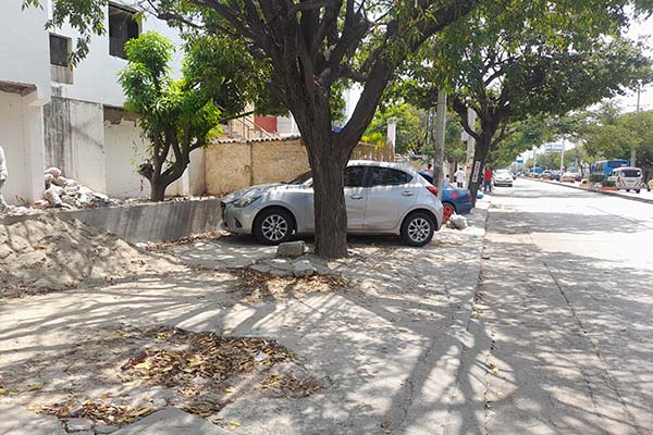 El uso indebido de espacios destinados para peatones, algunos carros particulares como en la Av. Libertador con 30 lo usan como parqueadero afectando la movilidad. 