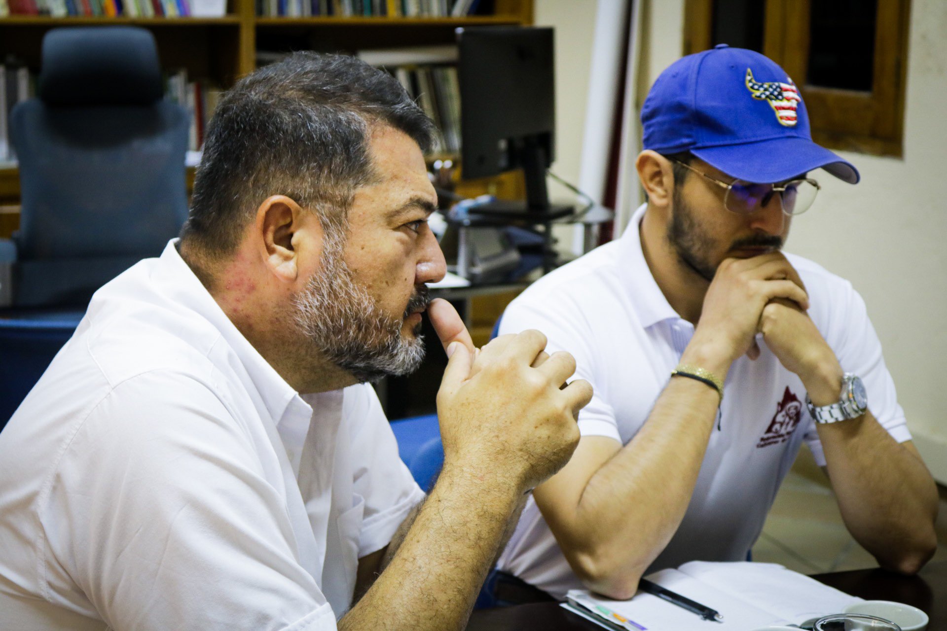Aspecto de las mesas de trabajo en donde participó Luis Felipe Gutiérrez, Secretario de Infraestructura e Isaías Piñeros, presidente provincial de los cafeteros del Magdalena.