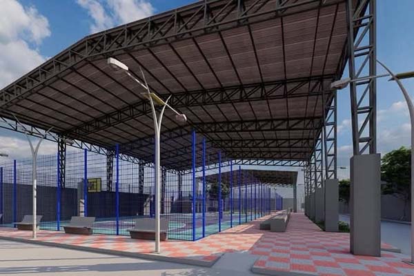 Imagen digital del proyecto de la cancha ‘Teófilo Cervantes’ del municipio de Aracataca.