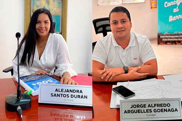 Alejandra Santos y Jorge Arguelles, concejales del Distrito de Santa Marta, proponentes.