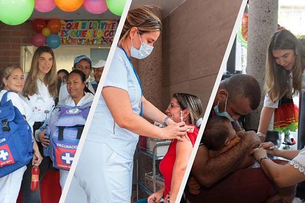 Luz Helena Andrade en la jornada de salud realizada en el municipio de Fundación Magdalena. Foto redes sociales