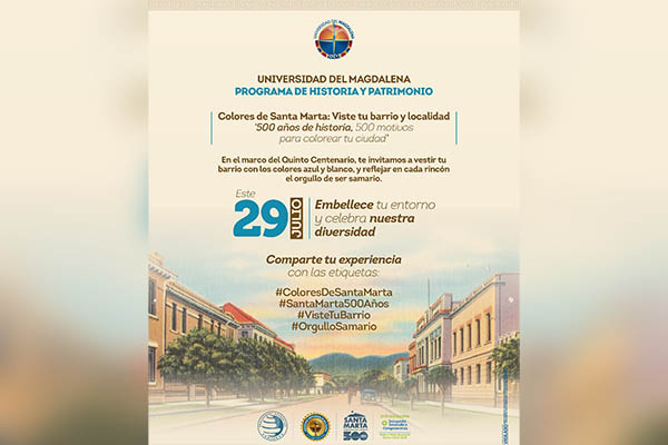 La invitación está dirigida a todos los ciudadanos, comerciantes, líderes comunitarios y juntas de acción comunal para que este 29 de julio, día central de la celebración del Quinto Centenario, decoren sus casas.