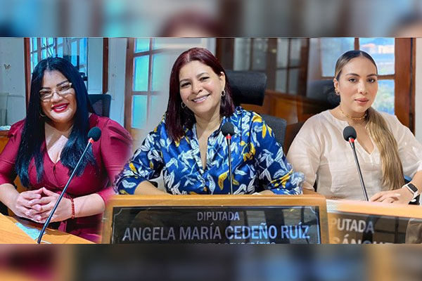 Angela Cedeño, Marta García, Candy Sánchez, miembros de la Mesa Directiva de la Duma departamental del Magdalena. Foto archivo