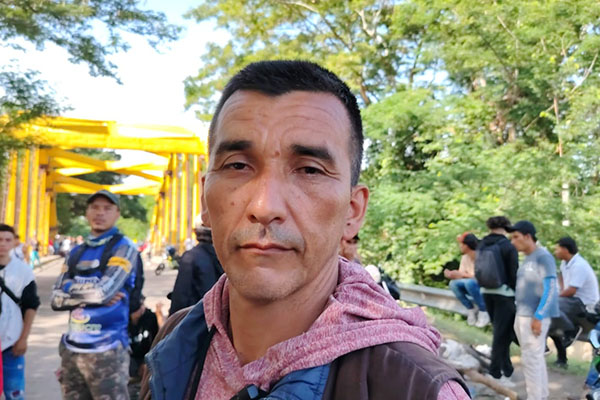 Campesino manifestante en los bloqueos en la Troncal del Oriente. Campesino manifestante en los bloqueos en la Troncal del Oriente.
