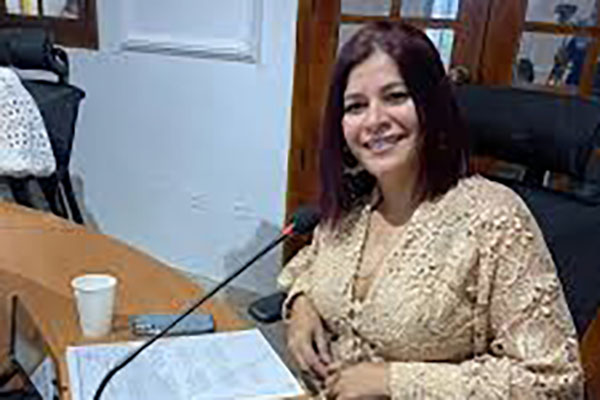 Angela María Cedeño Ruiz, presidenta de la mesa directiva provisional de la Asamblea Departamental.