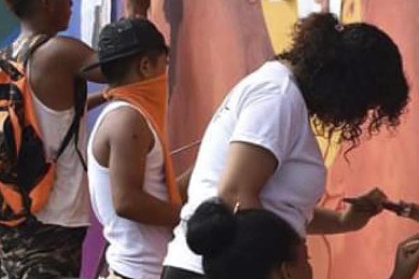 Jóvenes del municipio de Fundación se unieron a la jornada de recuperación del espacio.