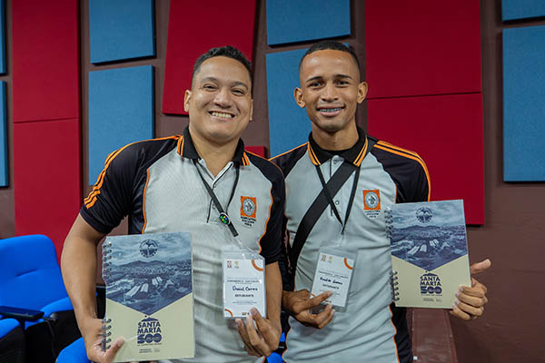 Estudiantes de la Universidad de San Buenaventura adscritos al programa de educación deportiva presentes en el encuentro de universidades en Unimagdalena.