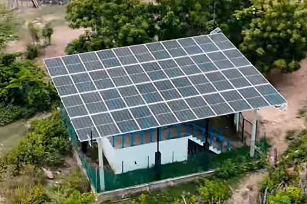 Estación de bombeo Ebar 1 en Concordia, Magdalena, modernizada para trabajar con energía solar. Foto Alcaldía de Concordia 