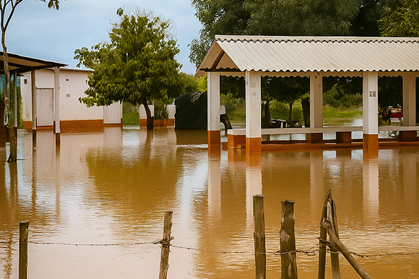 Zona rural del municipio de El Retén, Magdalena inundada por las fuertes lluvias. Foto Alcaldía de El Retén 