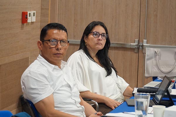 Los doctores Diego Muñoz Guerrero, par académico y Alexandra Cerón Vivas, par coordinador, fueron los evaluadores designados por el Consejo Nacional de Acreditación. Foto Unimagdalena Los doctores Diego Muñoz Guerrero, par académico y Alexandra Cerón Vivas, par coordinador, fueron los evaluadores designados por el Consejo Nacional de Acreditación. Foto Unimagdalena