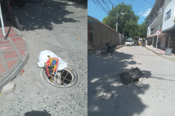 En la fotografía se puede observar los registros sin tapa. Foto cortesía 