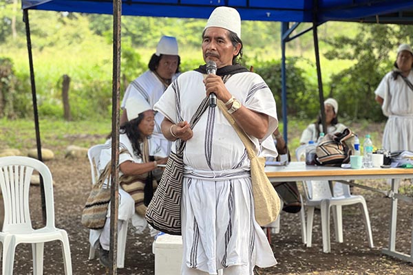 Luis Salcedo Zalabata, gobernador del Cabildo Arhuaco del Magdalena y La Guajira. Cortesía Cabildo Arhuaco Magdalena y La Guajira