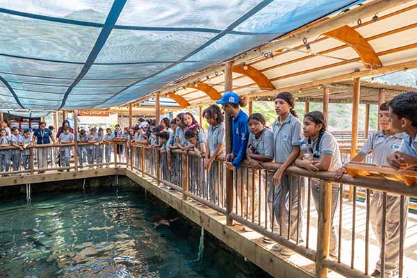 Niños del Colegio Aluna en su capacitación sobre vida marina. Foto Centro de Vida Marina 