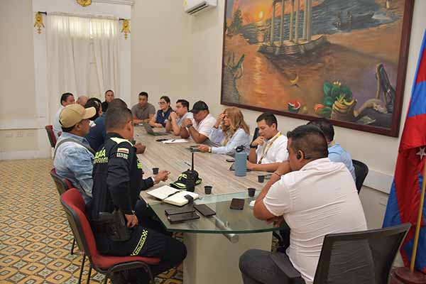 Consejo de seguridad realizado en las instalaciones de la Alcaldía de Ciénaga Magdalena. Foto Alcaldía de Ciénaga