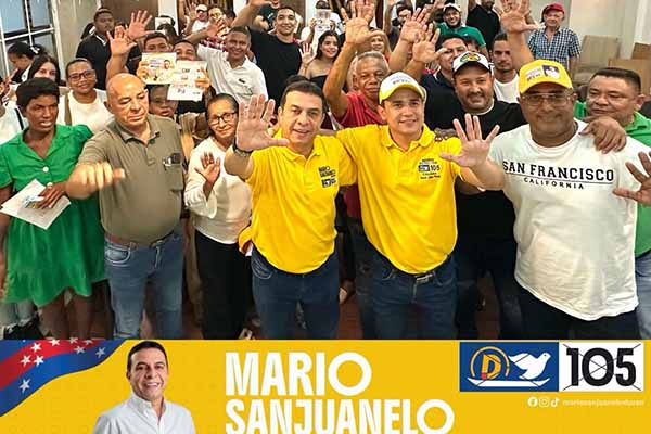 Líderes de Fundación reiteraron su respaldo al hijo de Fundación, 105 en la lista del logo con la D y la paloma de la paz. Líderes de Fundación reiteraron su respaldo al hijo de Fundación, 105 en la lista del logo con la D y la paloma de la paz.