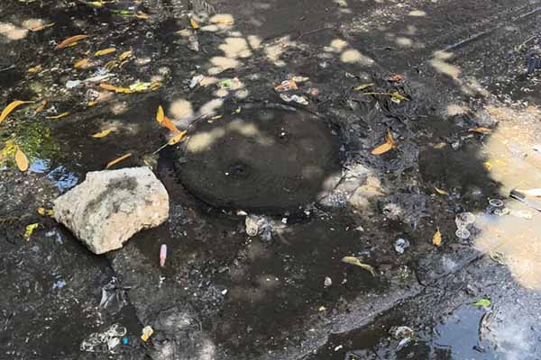 Aguas residuales inundan la Calle 6 del barrio La Concepción, generando malos olores y riesgo sanitario para los habitantes del sector. Foto cortesía