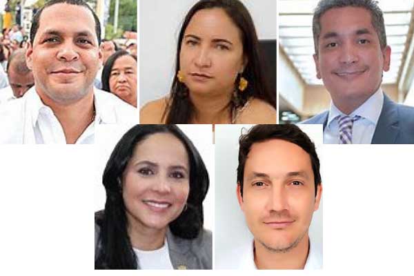 Chadán Rosado, Elizabeth Molina, Frankin Lozano, Kelyn González, José Hernández, electos Representantes a la Cámara por el departamento de Magdalena. Fotos redes sociales
