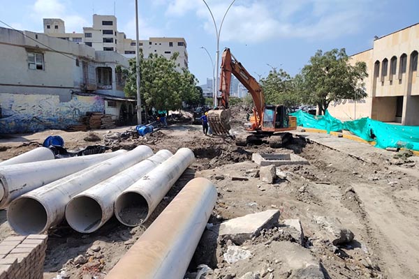 Con esta obra se busca mitigar el derramamiento de aguas residuales en este sector. Foto derechos reservados EL INFORMADOR 