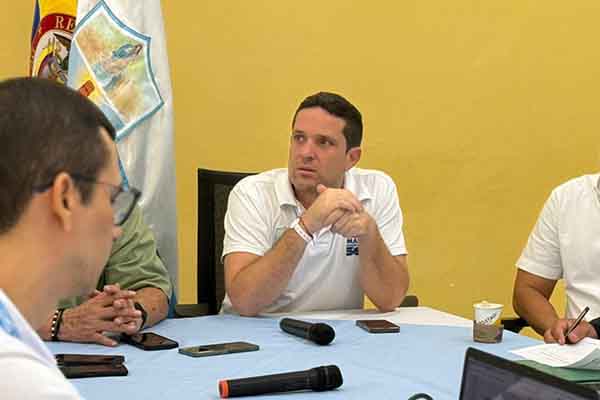 Camilo George, secretario de Gobierno distrital, en la reunión del primer Comité de Seguimiento Electoral. Foto Alcaldía