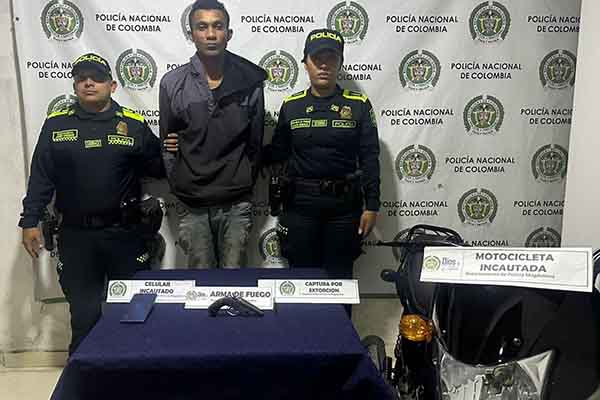 Juan Carlos Tapias, alias ‘Pájaro’, detenido en un operativo policial en el municipio de Aracataca. Foto Policía Nacional