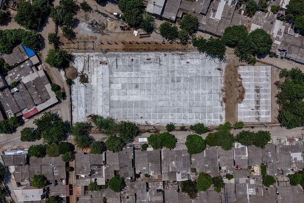 El escenario de Bastidas registra un progreso del 47,2%, El Pando alcanza el 41,3%, Galicia avanza en un 6%, La Paz en un 2,5%, mientras que El Parque se encuentra próximo a iniciar.  Foto Alcaldía