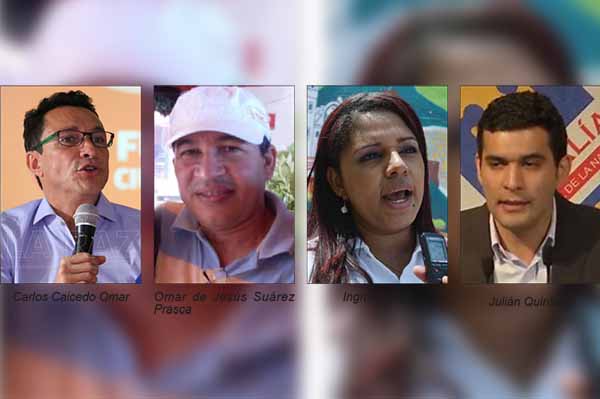 Carlos Caicedo Omar, Omar de Jesús Suárez Prasca,Ingris Padilla, Julián Quintana.   