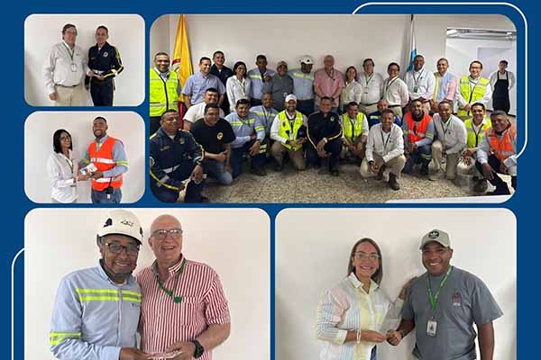 El presidente del Puerto de Santa Marta, Domingo Chinea Barrera, reconoció la labor de 16 brigadistas que se destacan por su rápida y efectiva atención de emergencias dentro de la terminal portuaria. Foto Sociedad Portuaria 
