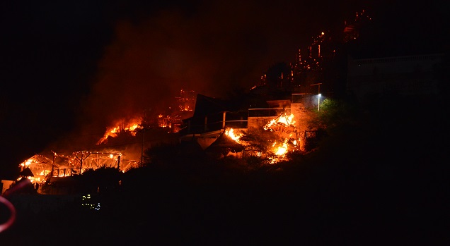 Las llamas se pudieron apreciar a kilómetro de distancia por lo que se podía evidenciar la magnitud del incendio.