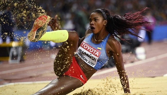 Caterine Ibargüen, campeona olímpica de triple salto.