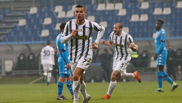 Cristiano Ronaldo celebrando el gol que le dio el triunfo a la Juventus.