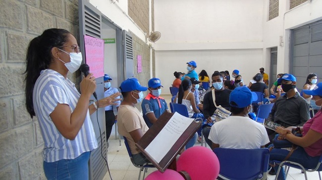 Jóvenes de la cabecera municipal fueron capacitados para para conformar la plataforma de las juventudes del municipio.