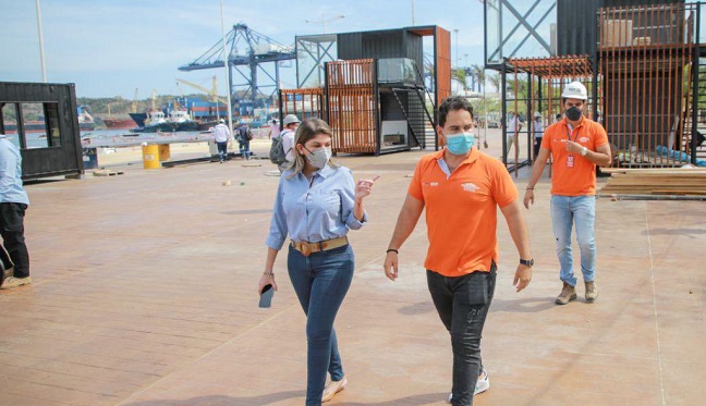 Las obras de la Bahía de Santa Marta tiene un significativo avance y está prevista a entregarse antes de lo acordado.