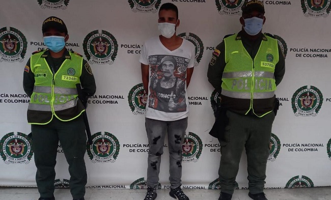 Miguel Angel Montenegro Jiménez fue capturado por la Policía en Ciénaga por el delito de violencia intrafamiliar.