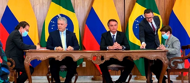 El Presidente Iván Duque y su similar de Brasil, Jair Bolsonaro se unen para tratar temas en beneficio de la Amazonía Cumbre del Clima.