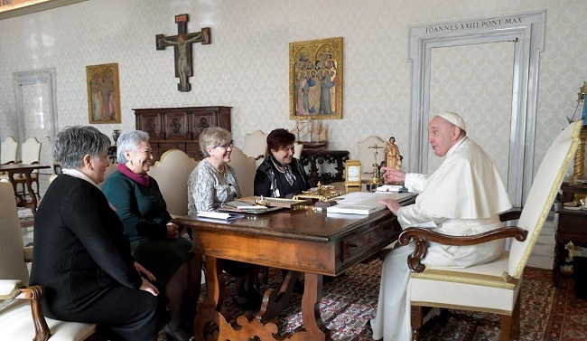 El papa Francisco durante la audiencia.