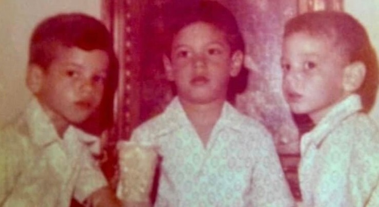 José Mario Bacci junto a Paulo y Rodolfo, sus hermanos. 