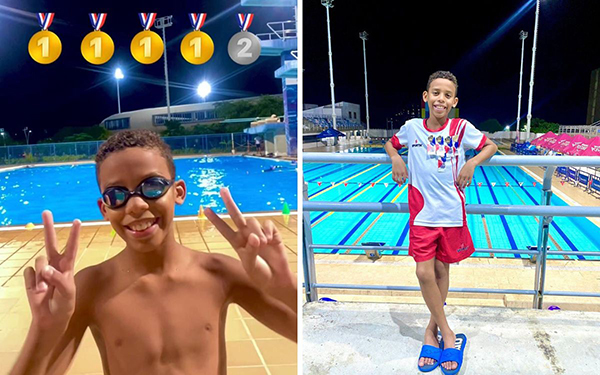 En Santa Marta, el pequeño nadador de 11 años quiere triunfar y demostrar sus capacidades que lo han llevado a obtener cuatro medallas de oro.
