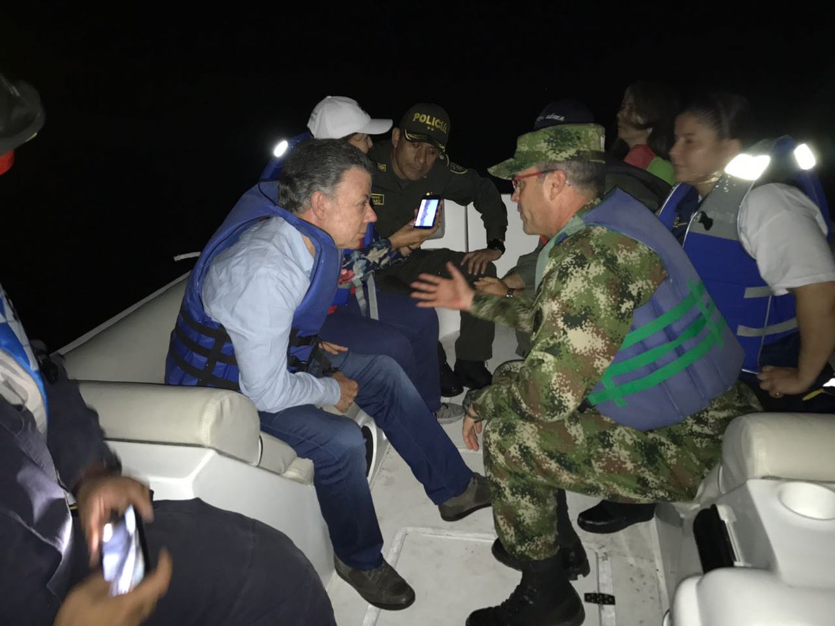 Presidente Juan Manuel Santos hizo presencia en el lugar de la tragedia